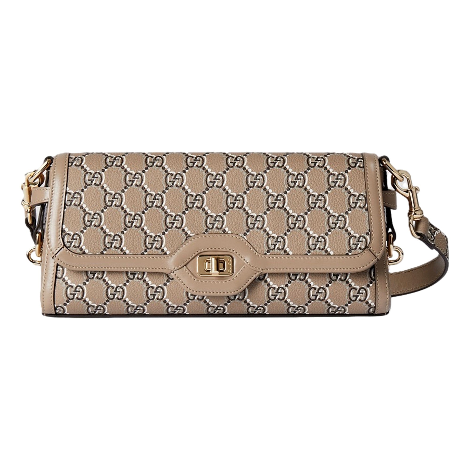 Gucci Luce Optical Printed GG Leather Beige Shoulder Bag Handbags -   Shop Bags LLC