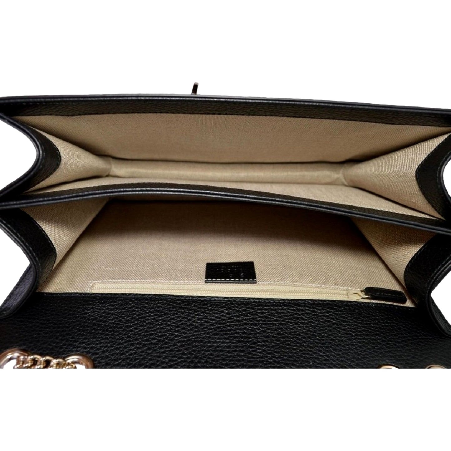 Gucci Marmont Black Leather Interlocking GG Gold Chain Strap Crossbody Handbag -   Shop Bags LLC