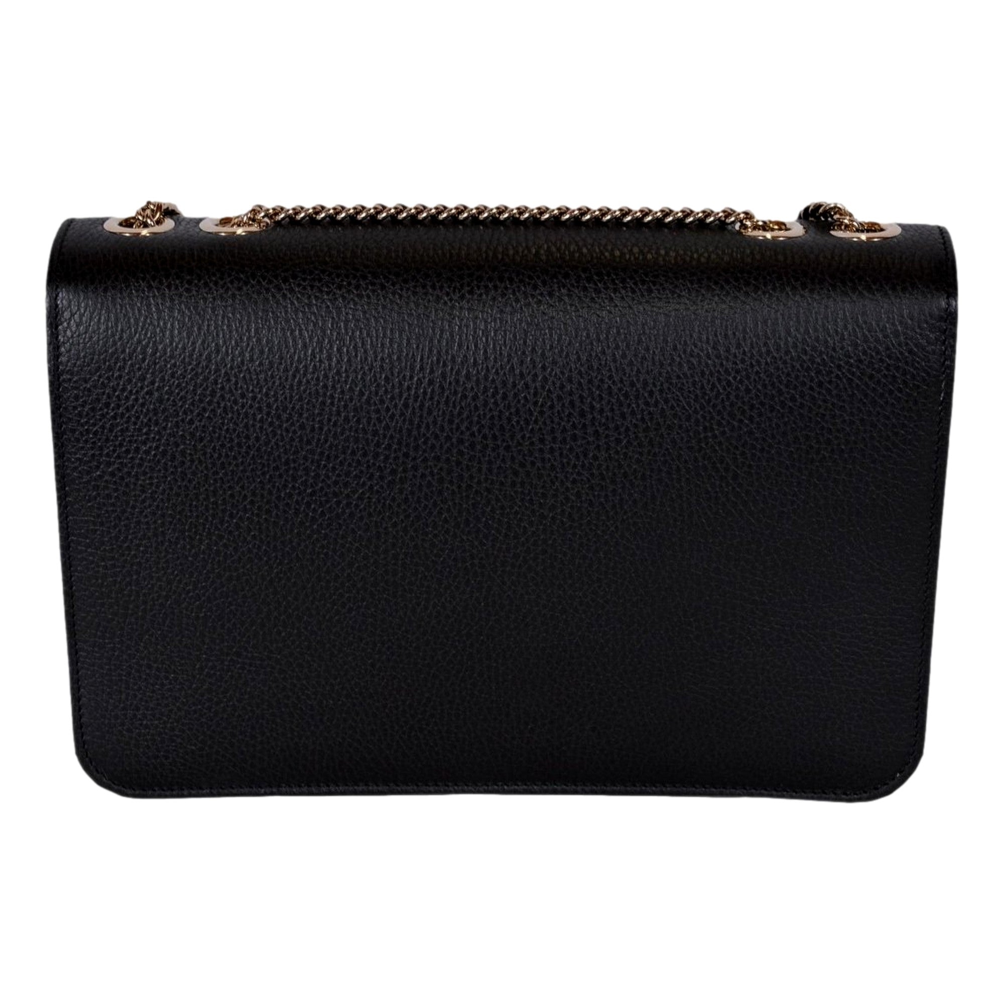 Gucci Marmont Black Leather Interlocking GG Gold Chain Strap Crossbody Handbag -   Shop Bags LLC