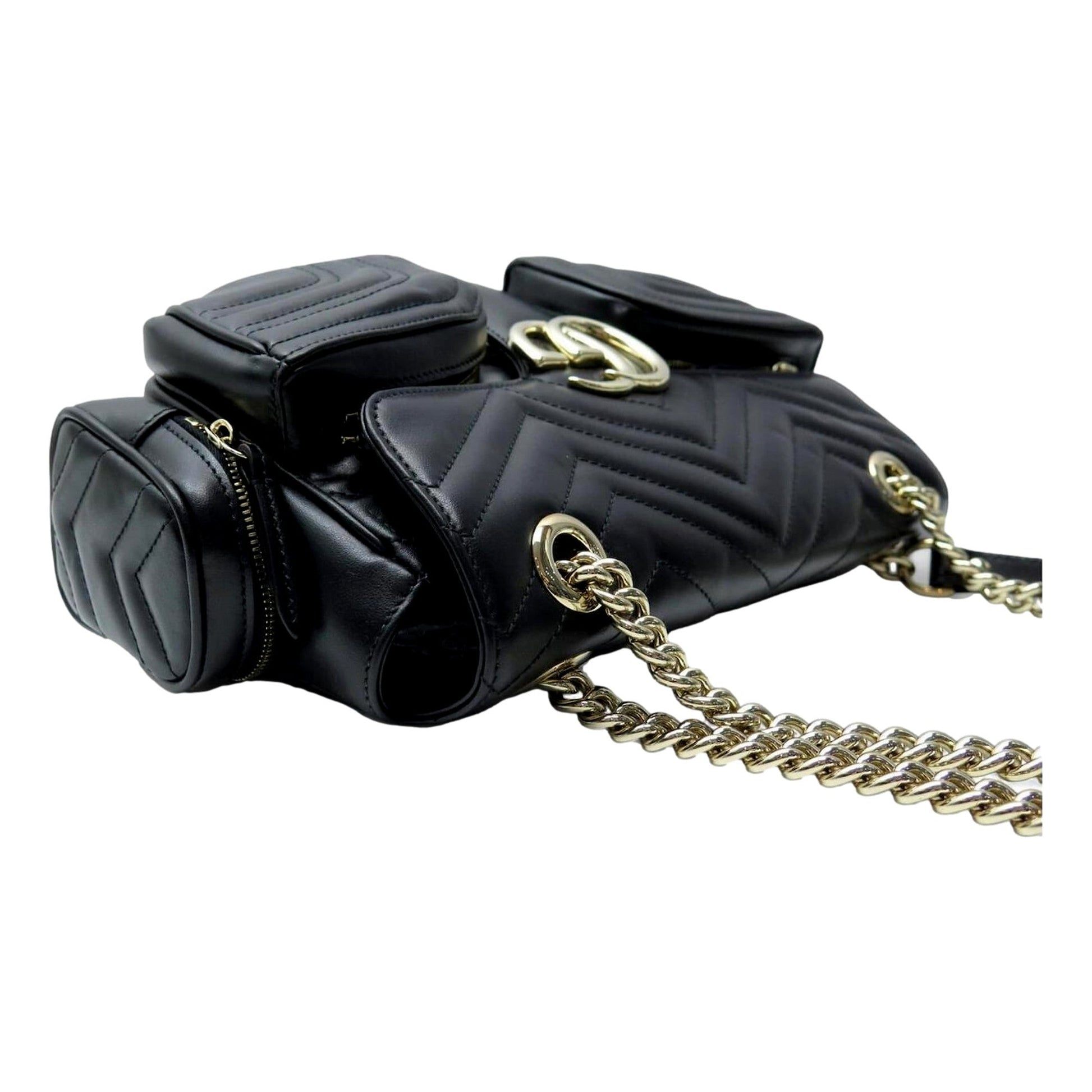 Gucci Marmont GG Black Multi Compartment Black Shoulder Bag Handbags -   Shop Bags LLC
