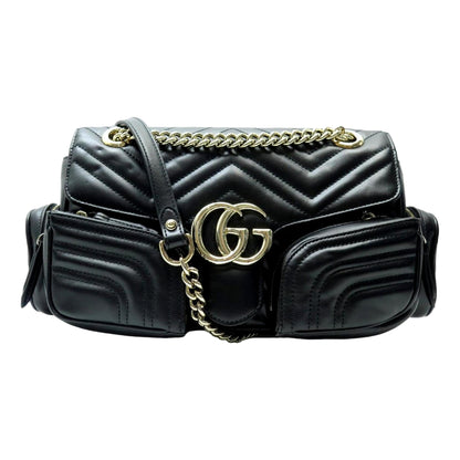 Gucci Marmont GG Black Multi Compartment Black Shoulder Bag Handbags -   Shop Bags LLC