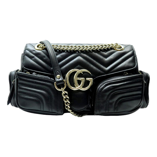 Gucci Marmont GG Black Multi Compartment Black Shoulder Bag Handbags -   Shop Bags LLC