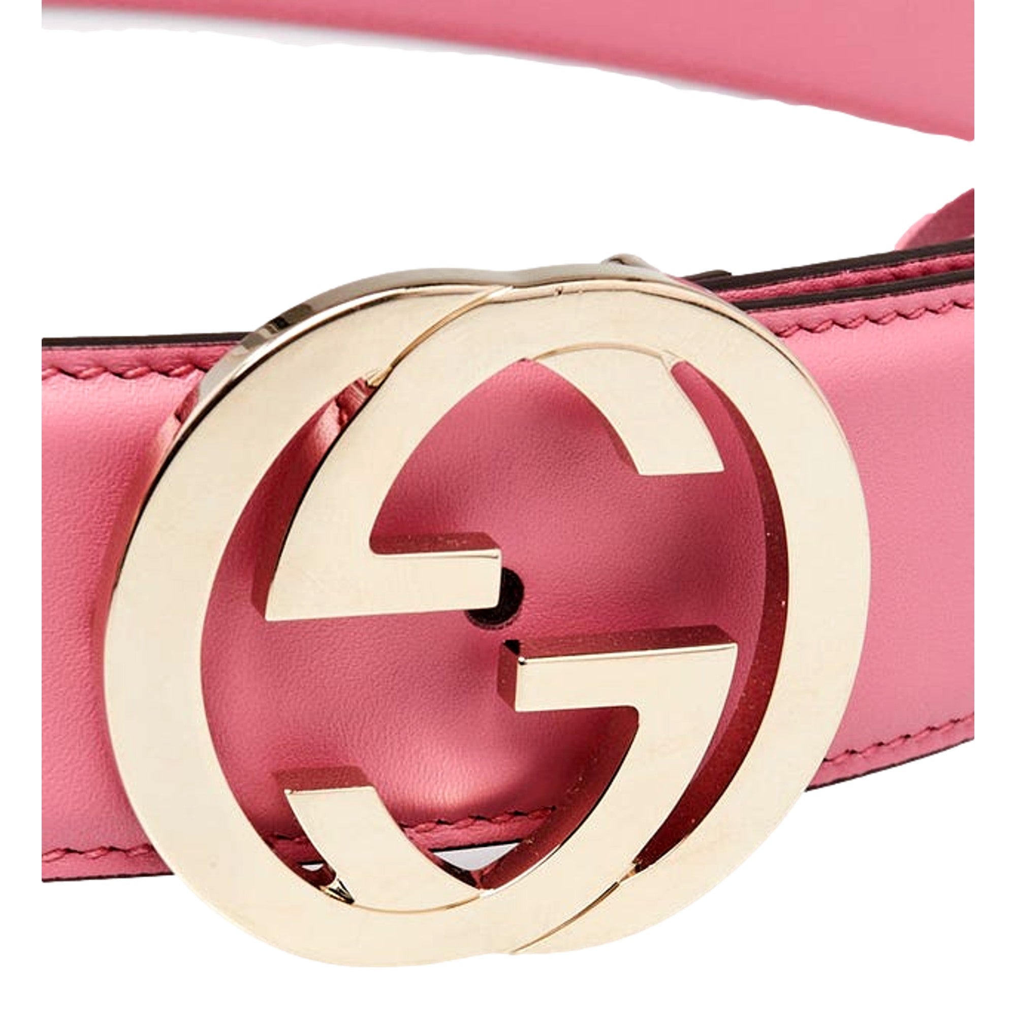 Gucci Marmont Interlocking GG Buckle Pink Leather Belt 80/32 Belt -   Shop Bags LLC