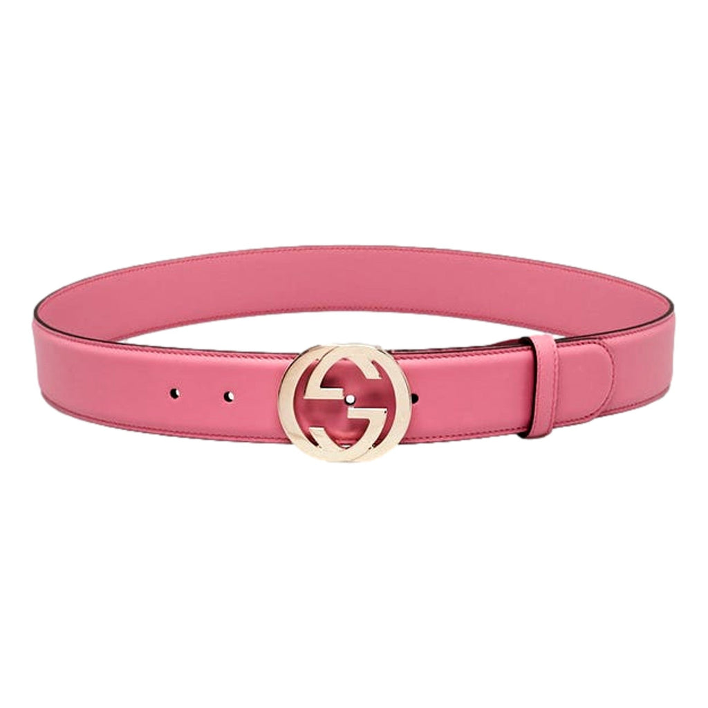 Gucci Marmont Interlocking GG Buckle Pink Leather Belt 80/32 Belt -   Shop Bags LLC