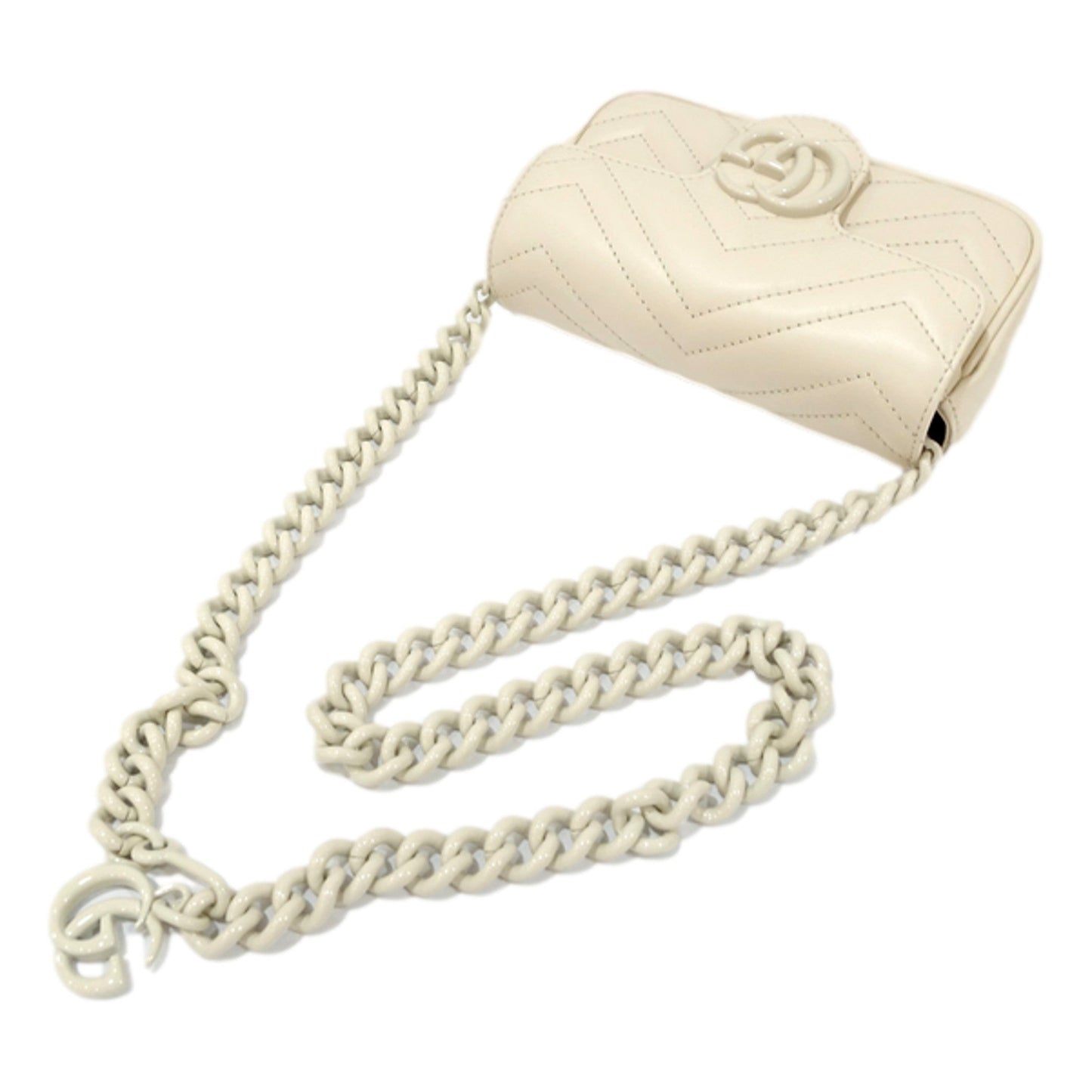 Gucci Marmont Leather Mini Monochrome White Belt Bag 80 - Luxury -   Shop Bags LLC 