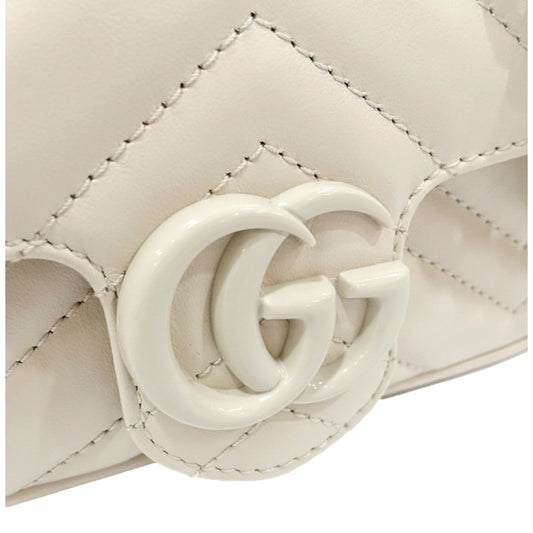 Gucci Marmont Leather Mini Monochrome White Belt Bag 80 - Luxury -   Shop Bags LLC 