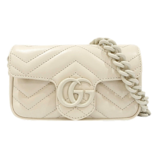 Gucci Marmont Leather Mini Monochrome White Belt Bag 80 - Luxury -   Shop Bags LLC 