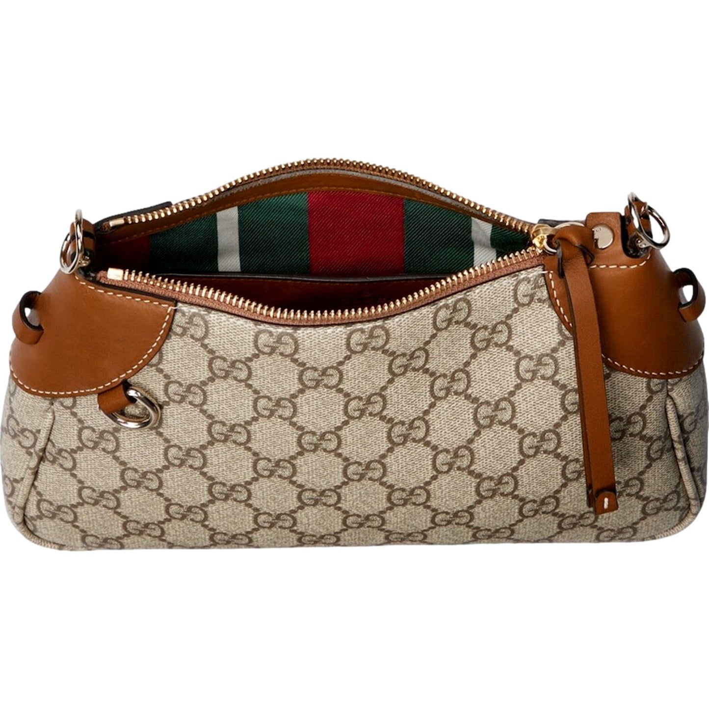 Gucci GG Emblem Supreme Canvas Leather Shoulder Bag Brown Beige -   Shop Bags LLC 