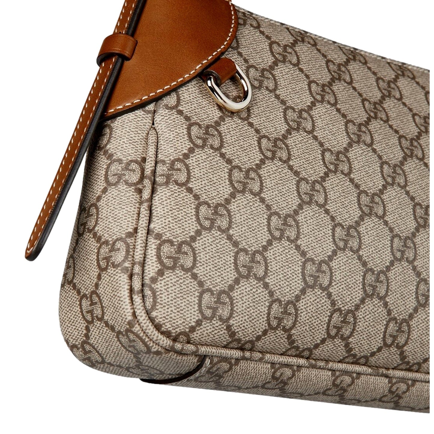 Gucci GG Emblem Supreme Canvas Leather Shoulder Bag Brown Beige -   Shop Bags LLC 