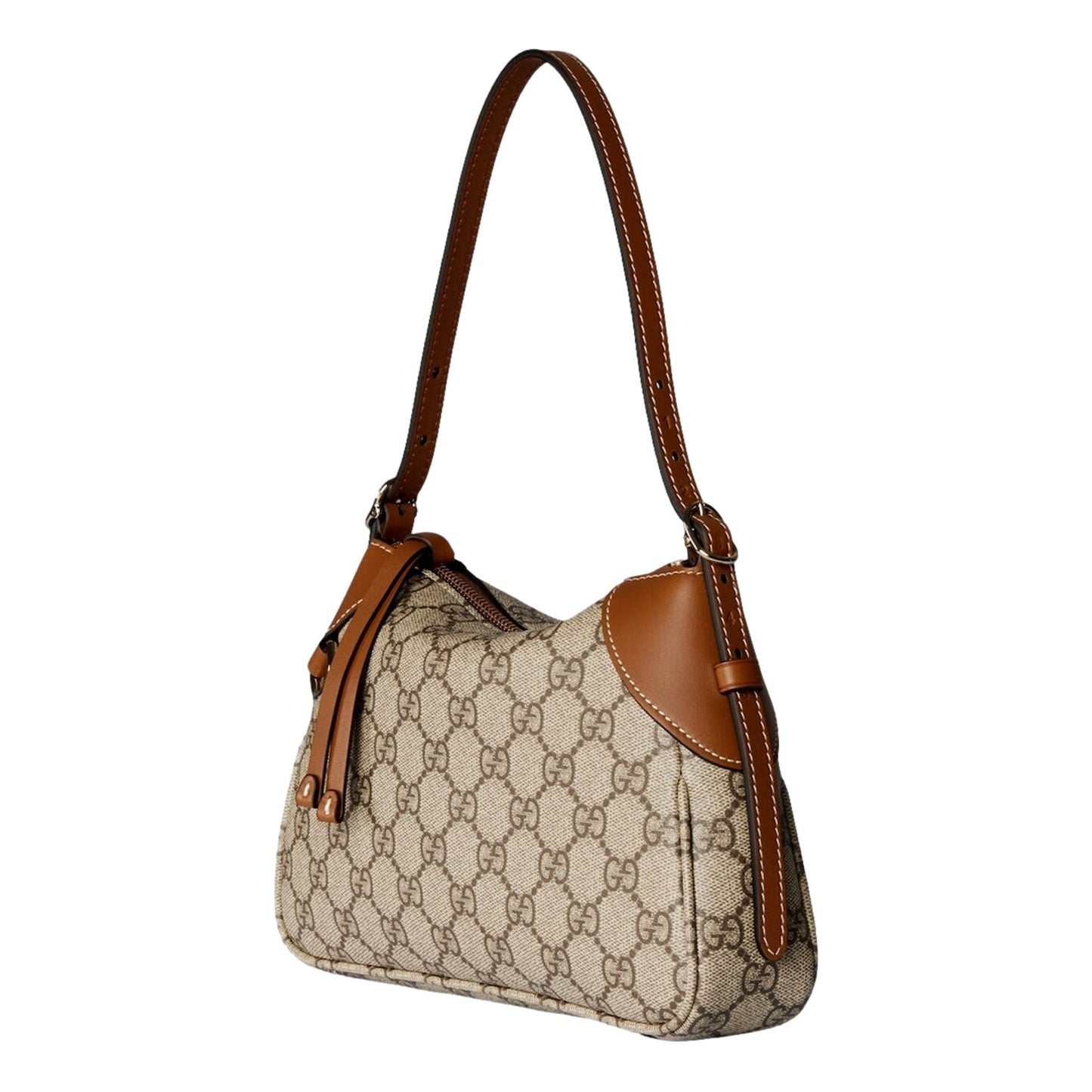 Gucci GG Emblem Supreme Canvas Leather Shoulder Bag Brown Beige -   Shop Bags LLC 