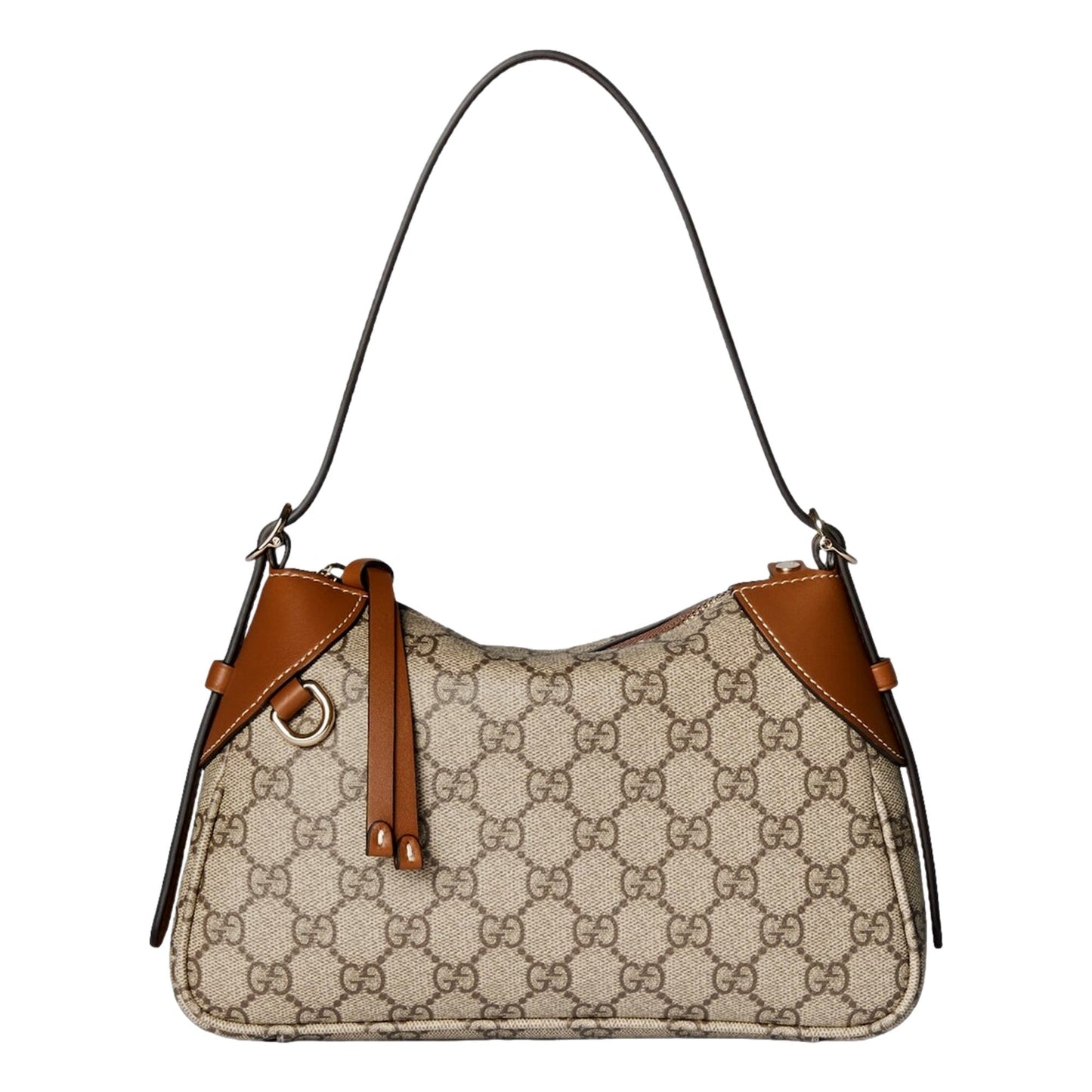 Gucci GG Emblem Supreme Canvas Leather Shoulder Bag Brown Beige -   Shop Bags LLC 