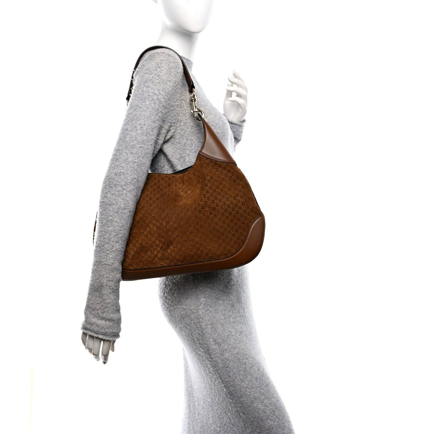 Gucci Men Suede Monogram Shoulder Bag - Brown Elegance -   Shop Bags LLC 