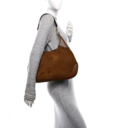 Gucci Men Suede Monogram Shoulder Bag - Brown Elegance -   Shop Bags LLC 