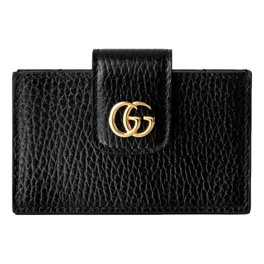 Gucci Men's GG Marmont Leather Card Wallet - Antique Gold Detailing