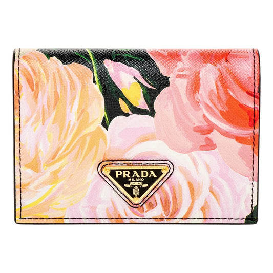 Gucci Men’s Prada Saffiano Leather Floral Bifold Wallet