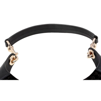 Gucci Micro GG B Medium Shoulder Bag Black Suede and Leather -   Shop Bags LLC 