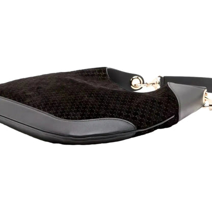 Gucci Micro GG B Medium Shoulder Bag Black Suede and Leather -   Shop Bags LLC 