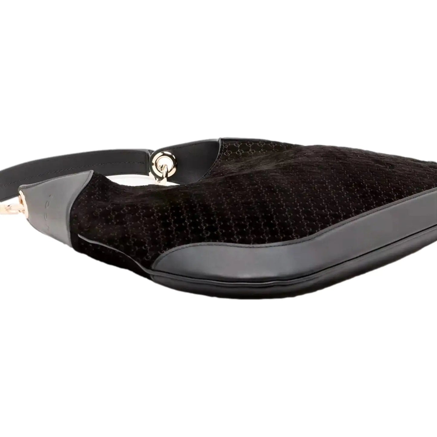 Gucci Micro GG B Medium Shoulder Bag Black Suede and Leather -   Shop Bags LLC 