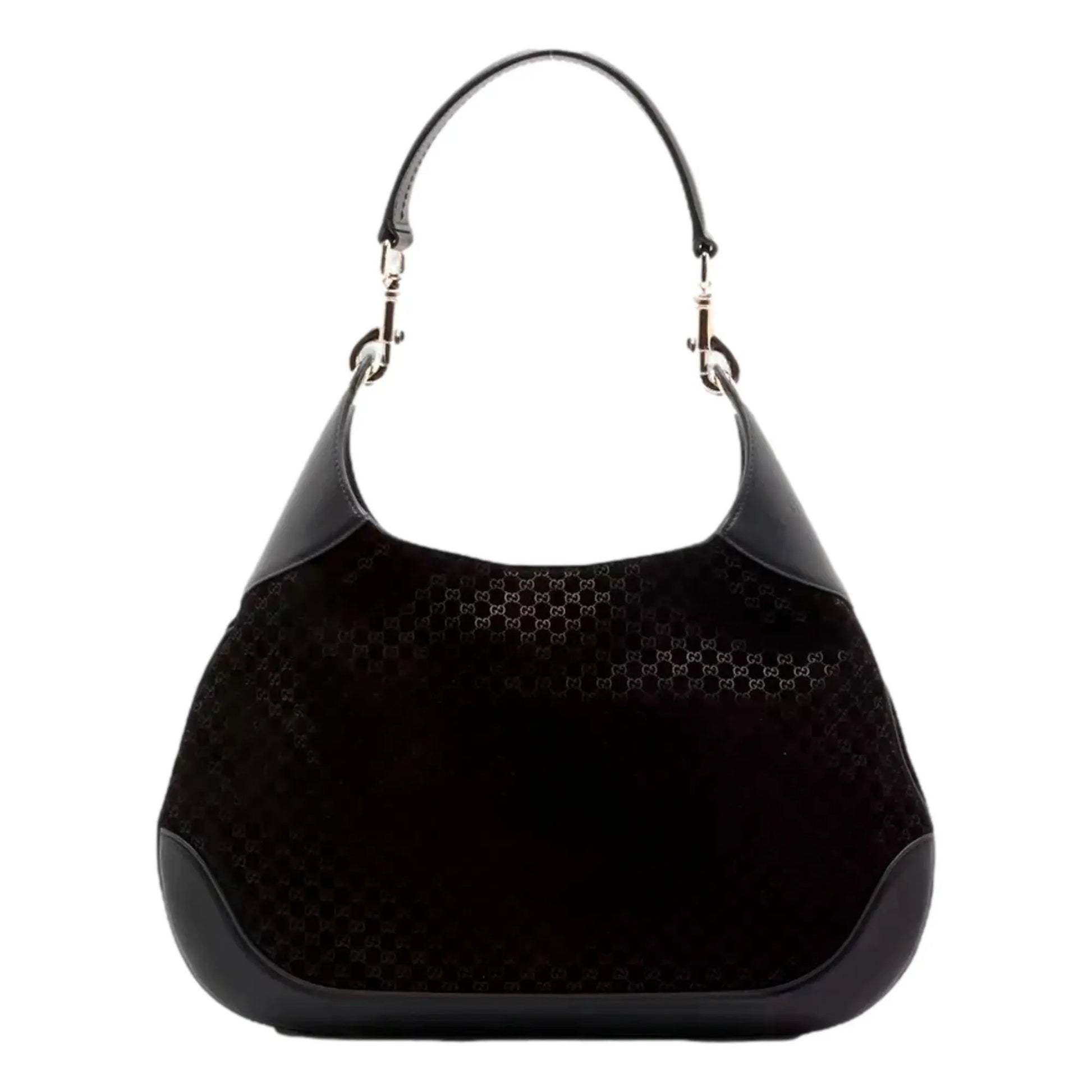 Gucci Micro GG B Medium Shoulder Bag Black Suede and Leather -   Shop Bags LLC 