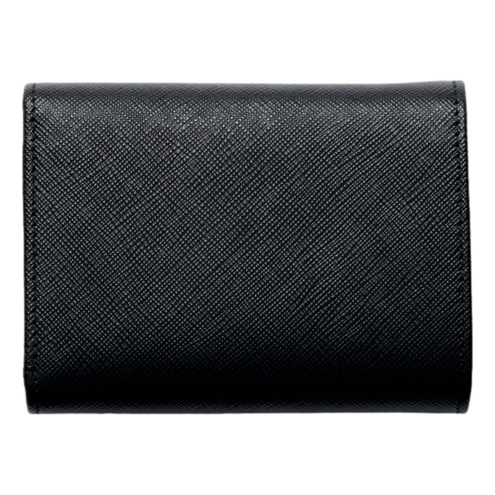 Prada Saffiano Leather Black Hibiscus Multicolor Trifold Coin Zipper Card Snap Wallet -   Shop Bags LLC 