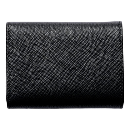 Prada Saffiano Leather Black Hibiscus Multicolor Trifold Coin Zipper Card Snap Wallet -   Shop Bags LLC 