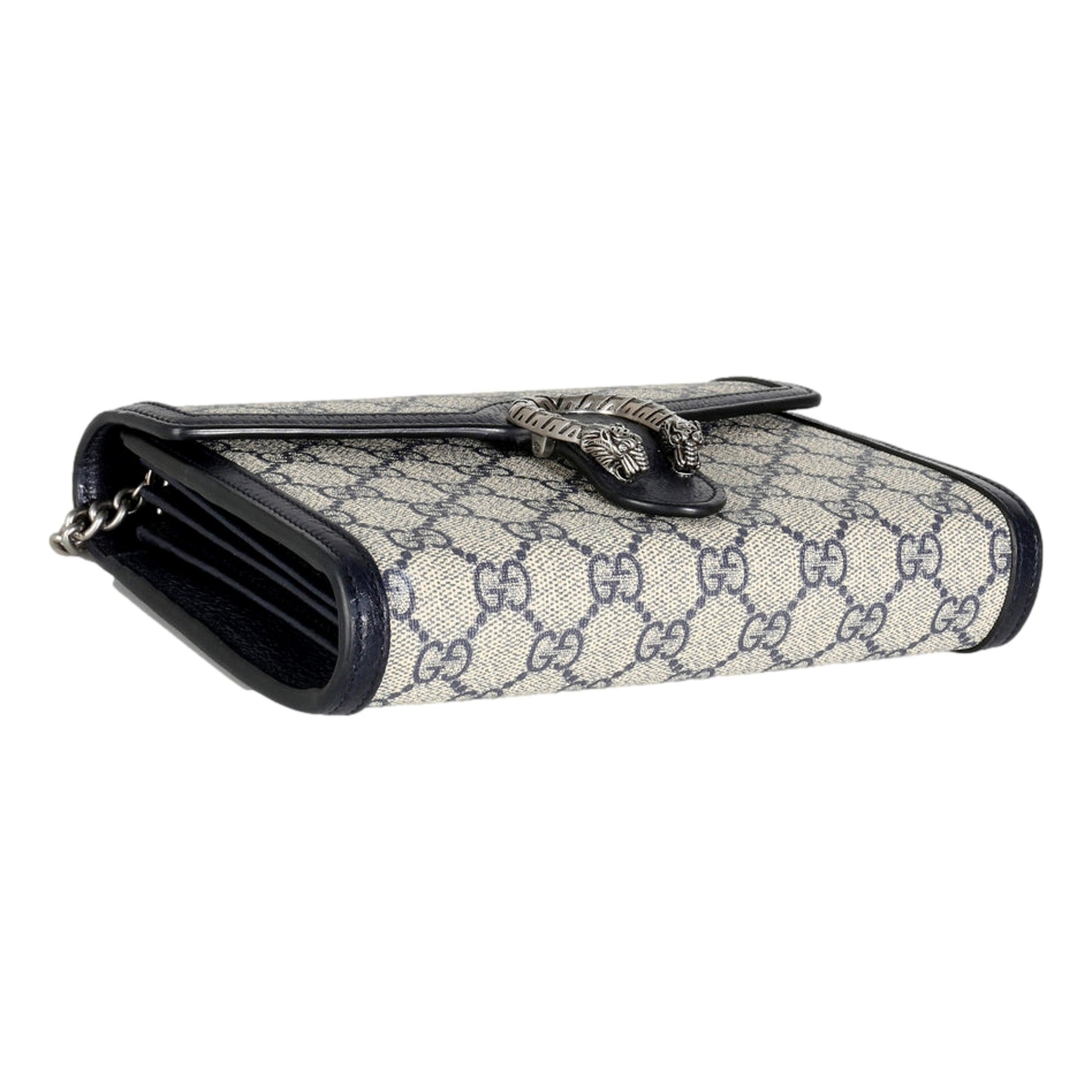 Gucci Navy GG Supreme Canvas Mini Dionysus Chain Wallet -   Shop Bags LLC