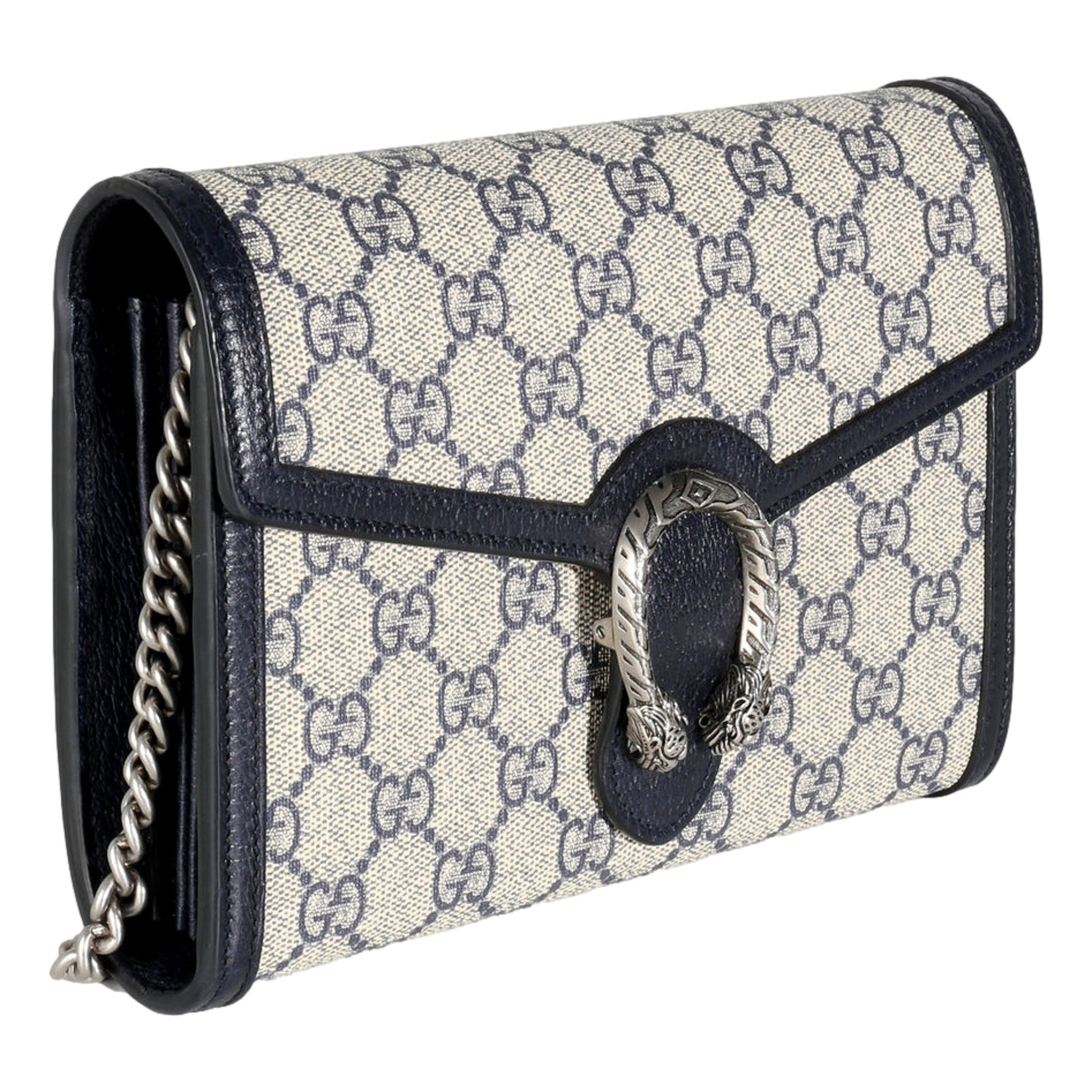 Gucci Navy GG Supreme Canvas Mini Dionysus Chain Wallet -   Shop Bags LLC