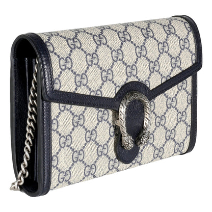 Gucci Navy GG Supreme Canvas Mini Dionysus Chain Wallet -   Shop Bags LLC