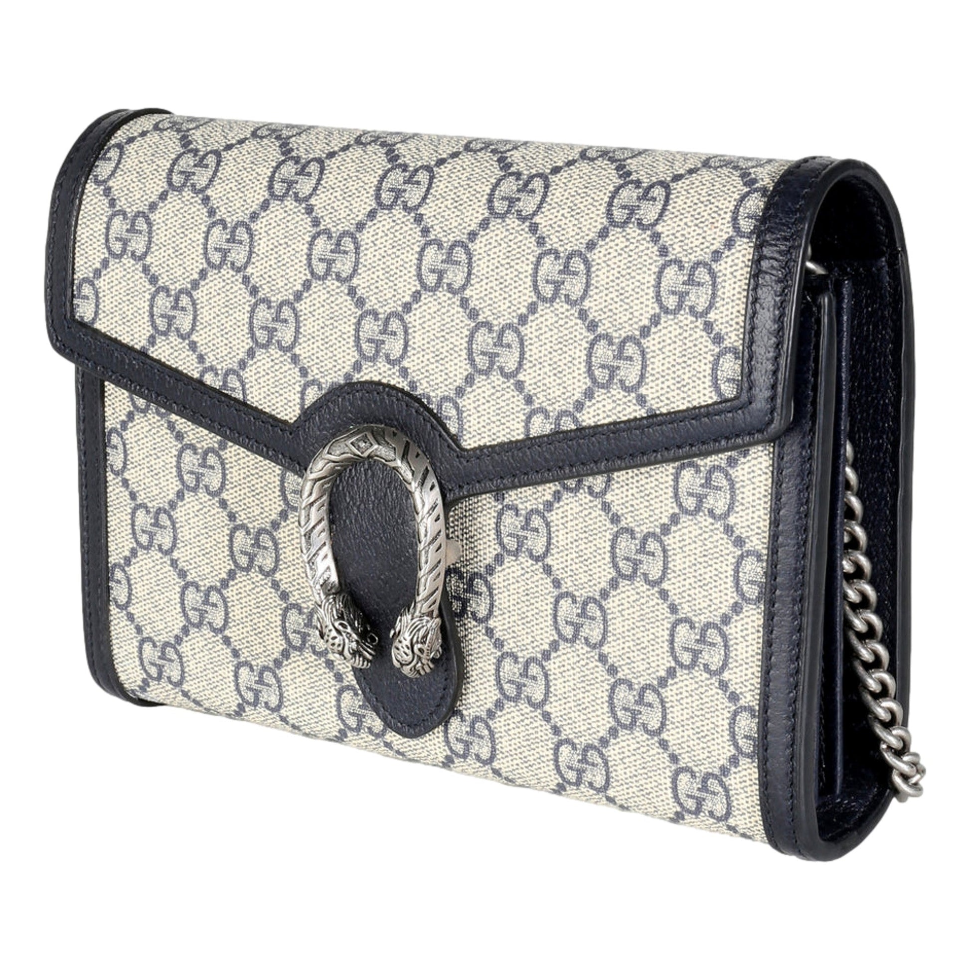 Gucci Navy GG Supreme Canvas Mini Dionysus Chain Wallet -   Shop Bags LLC