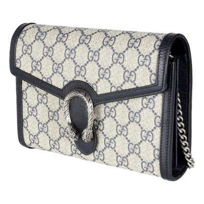 Gucci Navy GG Supreme Canvas Mini Dionysus Chain Wallet -   Shop Bags LLC