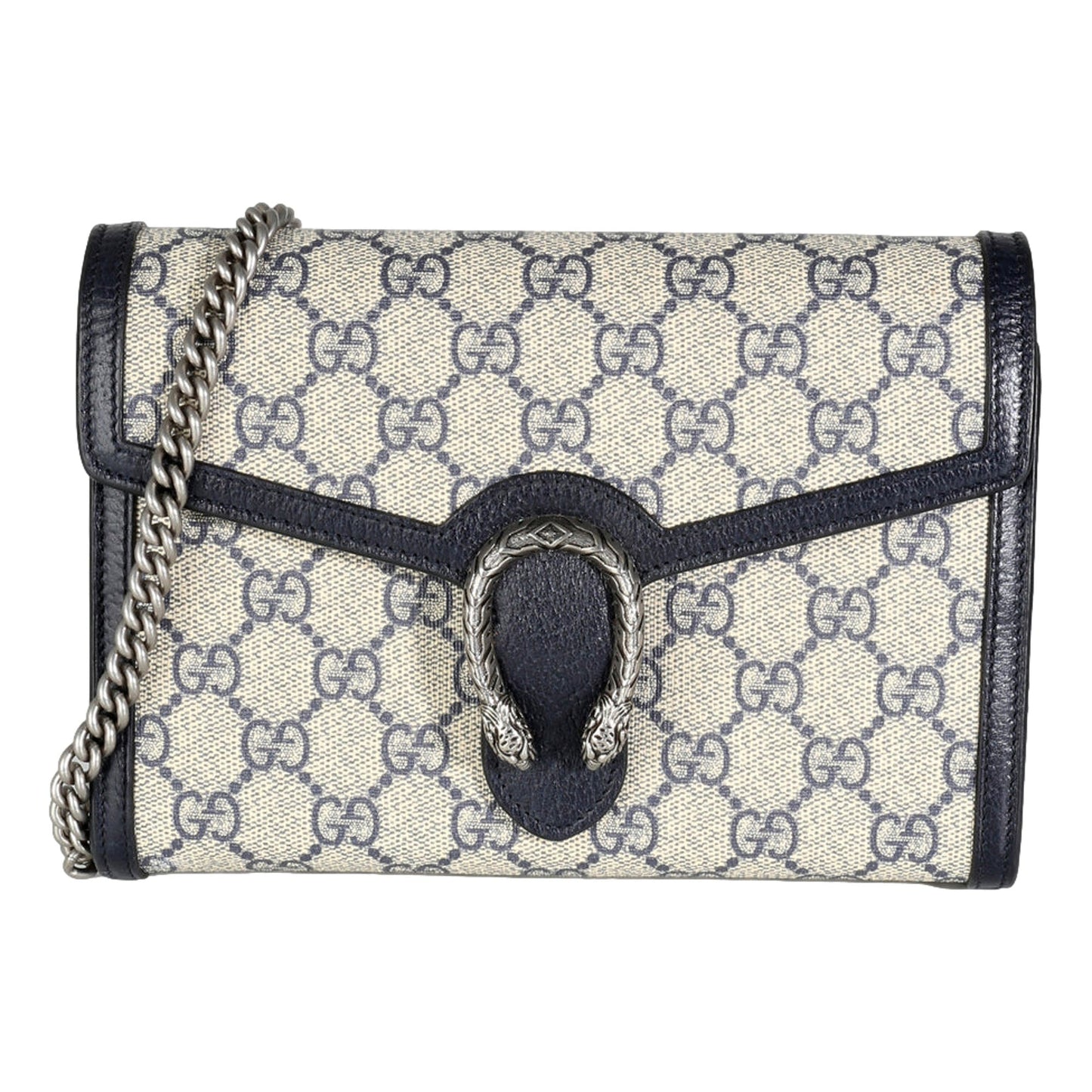 Gucci Navy GG Supreme Canvas Mini Dionysus Chain Wallet -   Shop Bags LLC