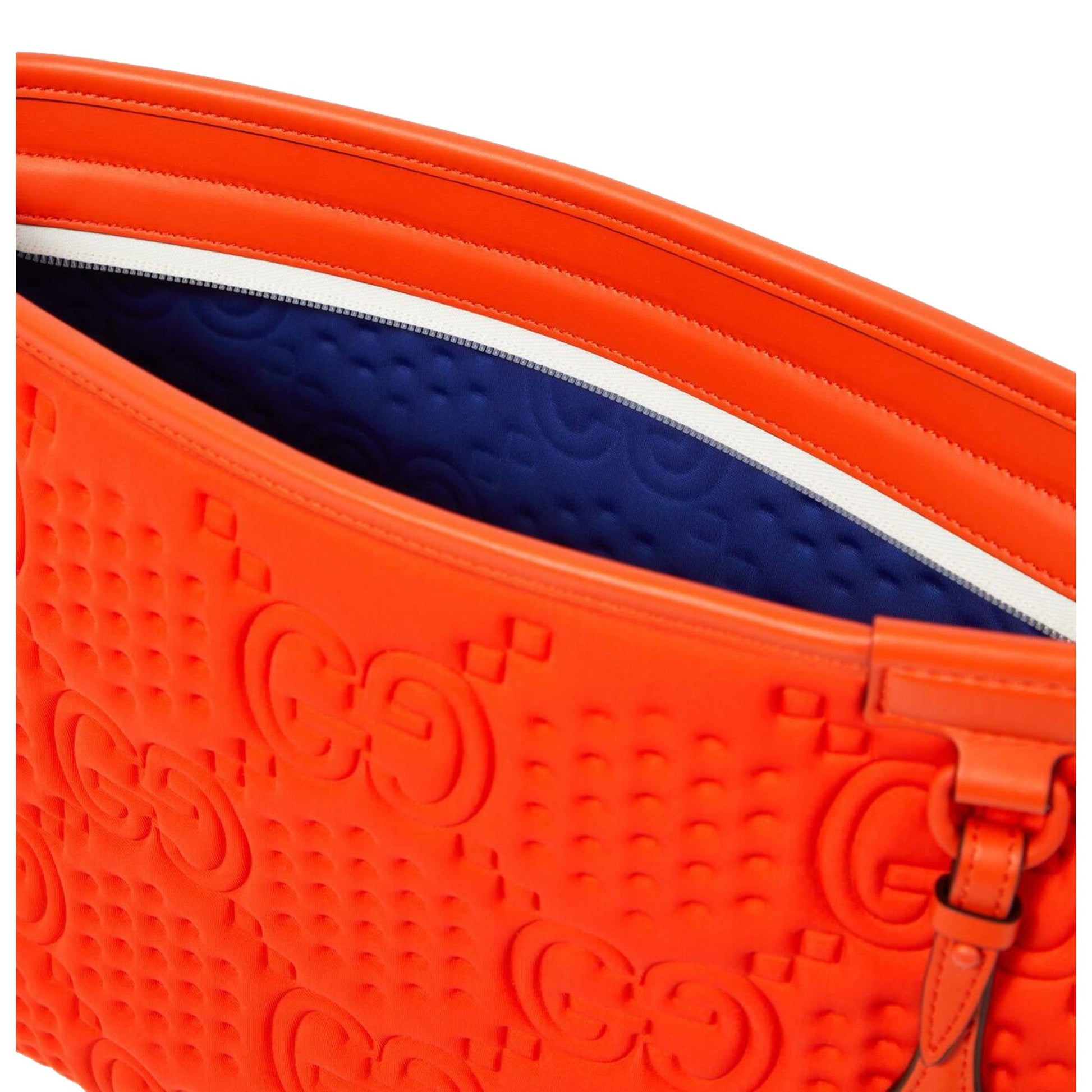 Gucci Off The Grid GG Embossed Orange Rubber Pouch Clutch Bag -   Shop Bags LLC 