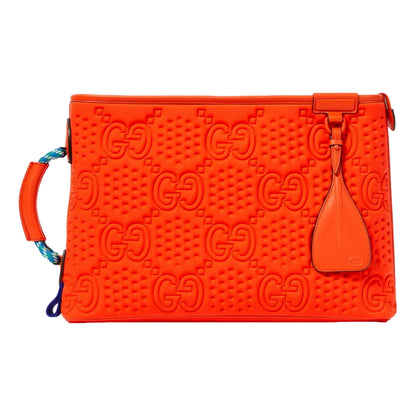 Gucci Off The Grid Vibrant Orange GG Wristlet Clutch Bag -   Shop Bags LLC 