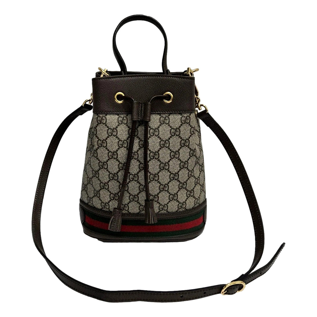 Gucci Ophidia Canvas: Chic Brown Bucket Bag with Webstripe Design -   Shop Bags LLC 