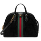 Gucci Ophidia Dome Satchel: Luxurious Black Suede Handbag Elegance -   Shop Bags LLC 