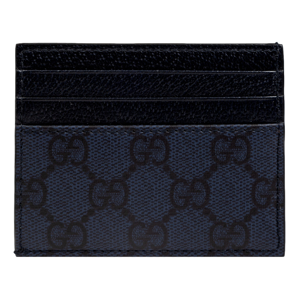 Gucci Ophidia GG Canvas Leather Navy Card Case - Timeless Luxury