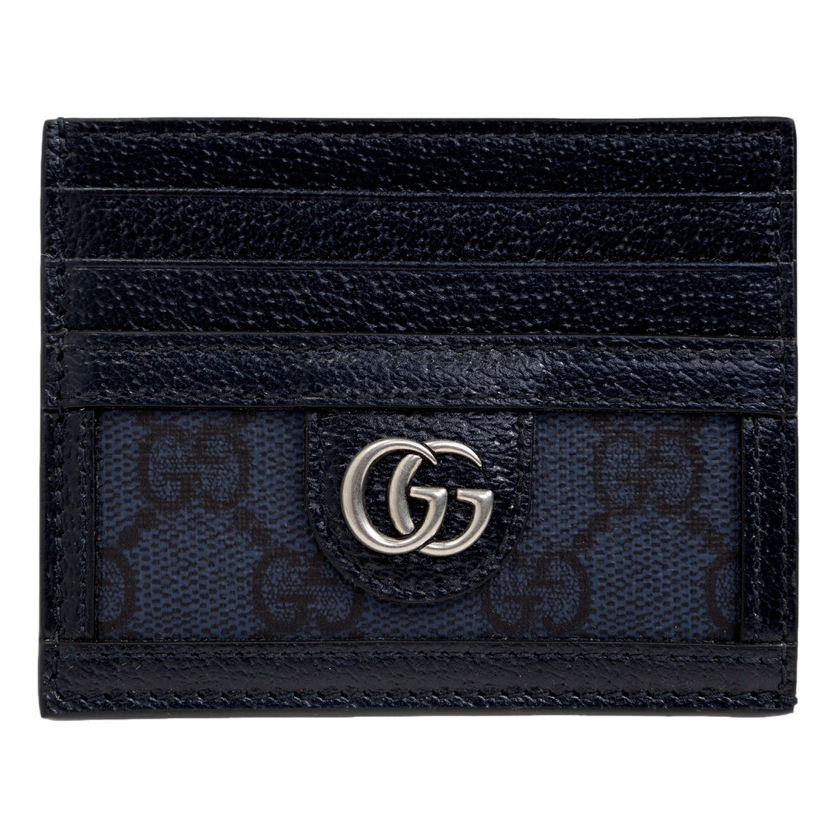 Gucci Ophidia GG Canvas Leather Navy Card Case - Timeless Luxury