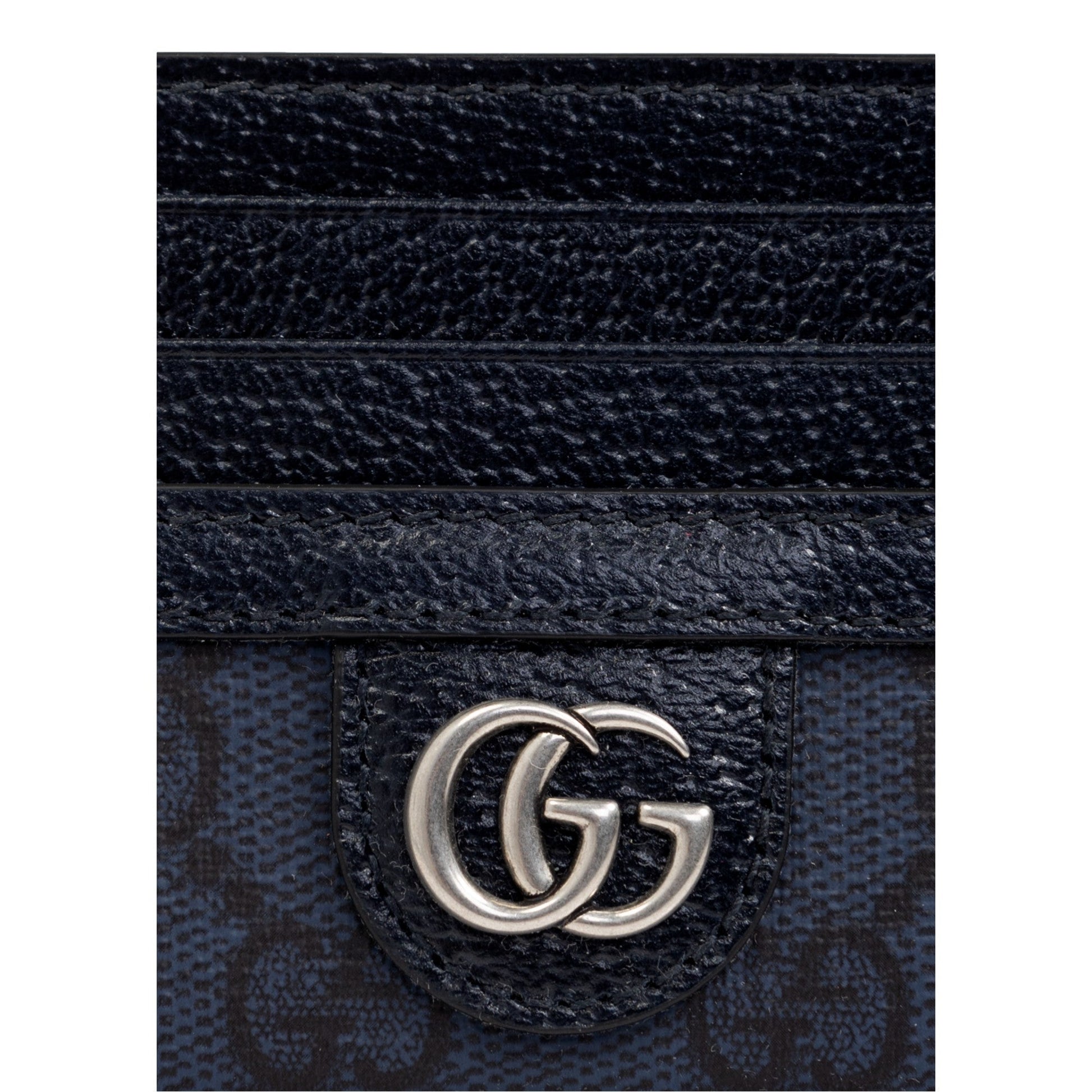 Gucci Ophidia GG Canvas Leather Navy Card Case Wallet -   Shop Bags LLC 