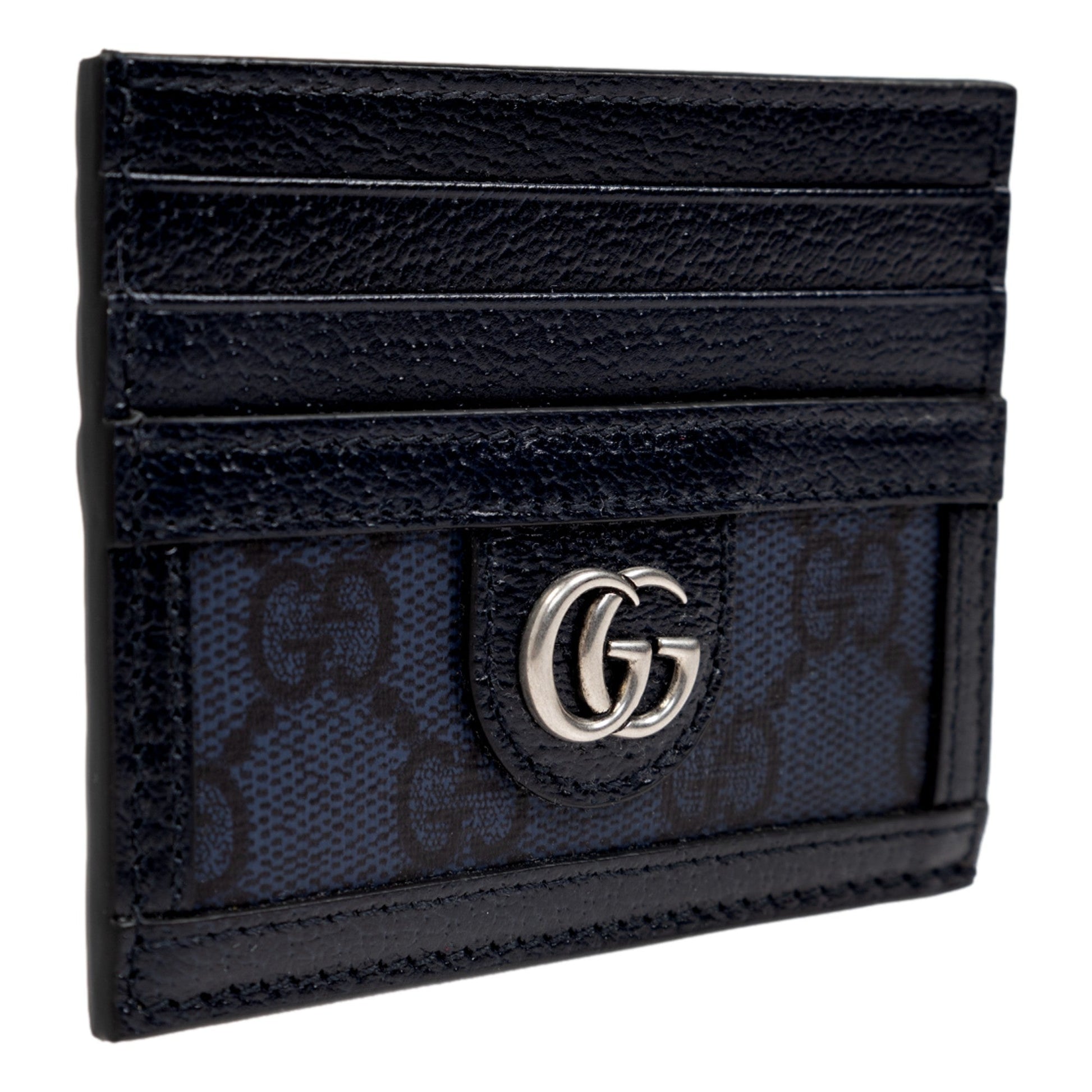 Gucci Ophidia GG Canvas Leather Navy Card Case Wallet -   Shop Bags LLC 