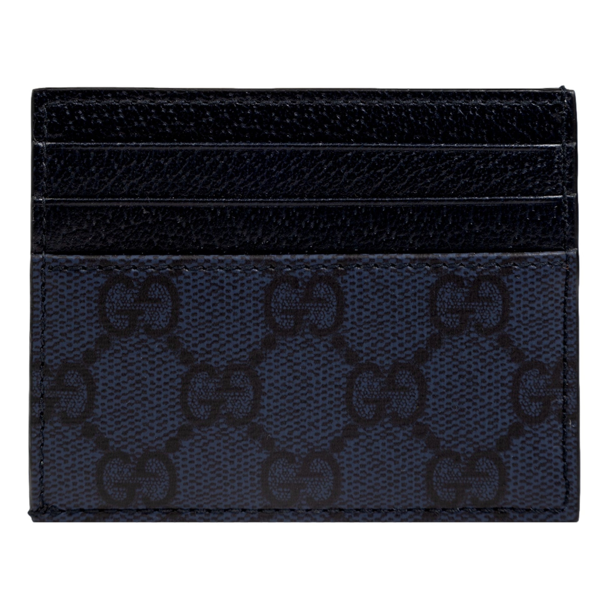 Gucci Ophidia GG Canvas Leather Navy Card Case Wallet -   Shop Bags LLC 