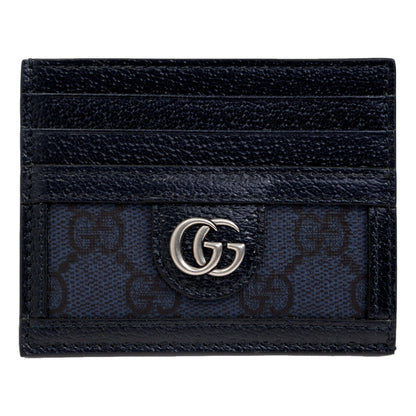 Gucci Ophidia GG Canvas Leather Navy Card Case Wallet -   Shop Bags LLC 