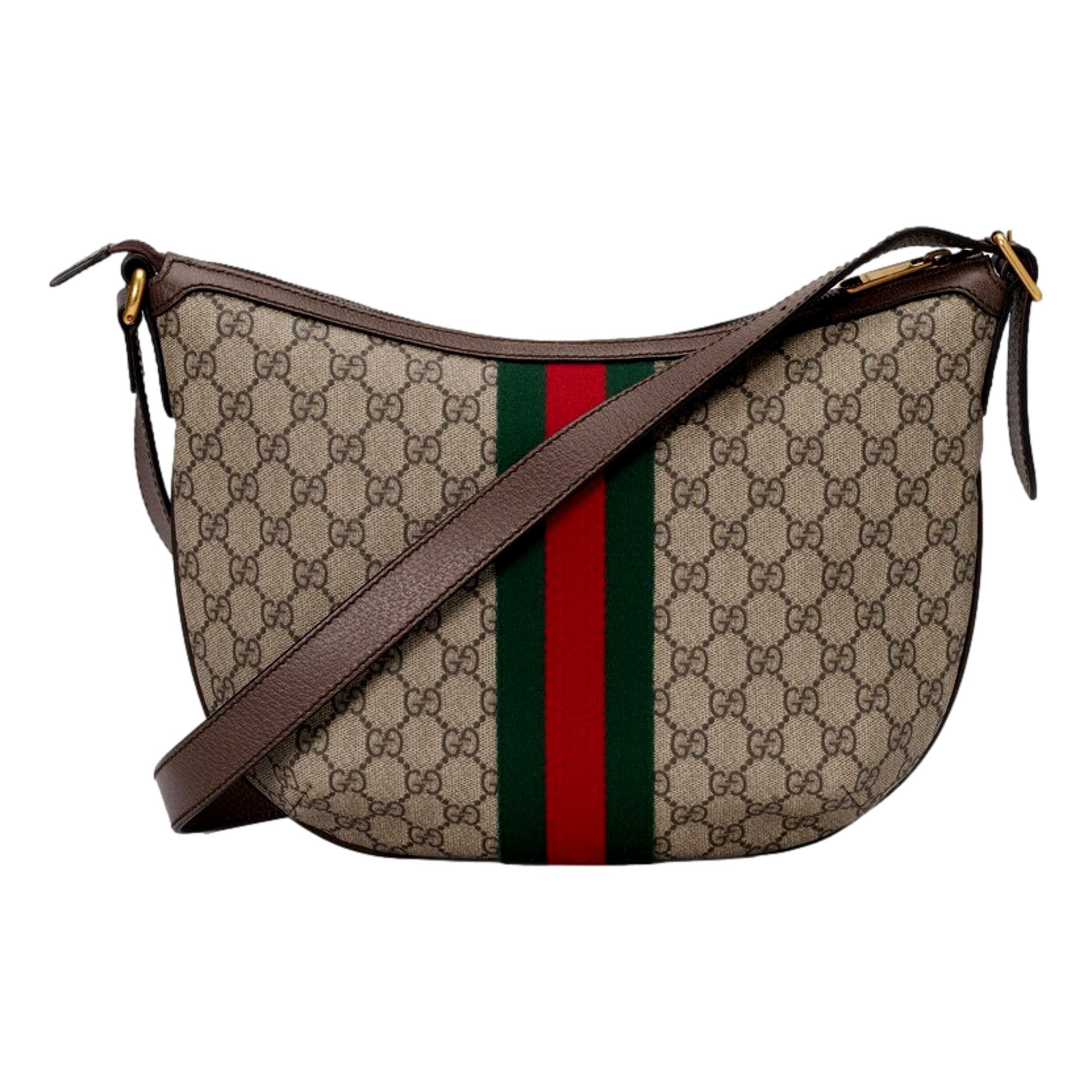 Gucci Ophidia GG Supreme Canvas Leather Webstripe Hobo Shoulder Bag -   Shop Bags LLC
