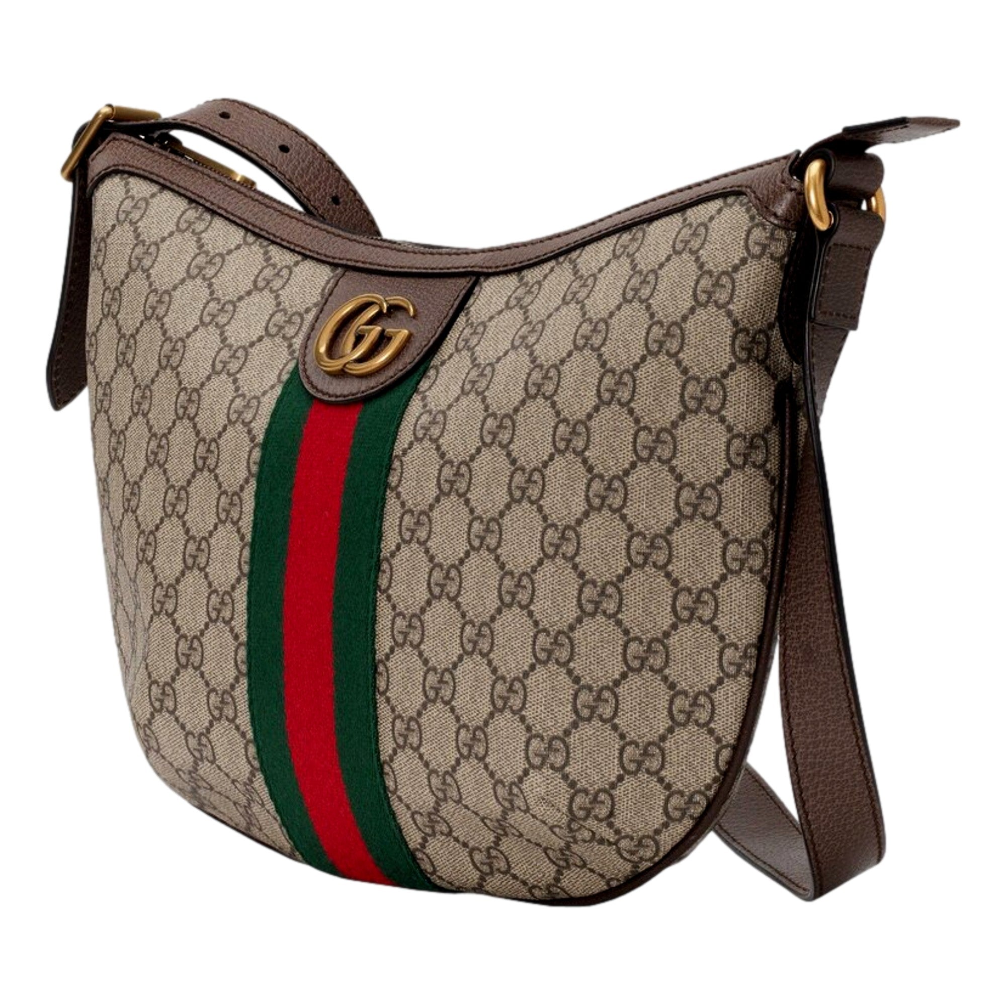 Gucci Ophidia GG Supreme Canvas Leather Webstripe Hobo Shoulder Bag -   Shop Bags LLC