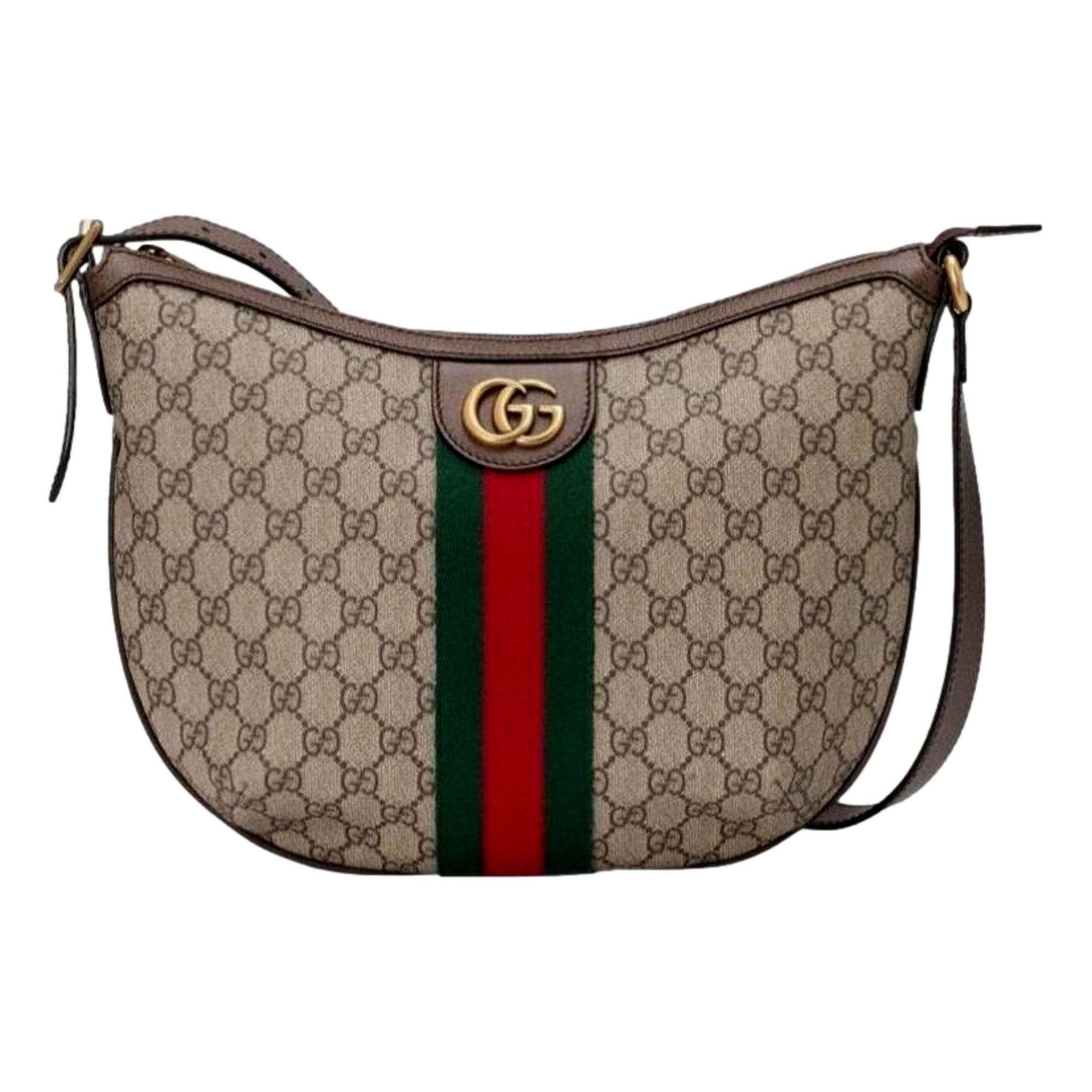 Gucci Ophidia GG Supreme Canvas Leather Webstripe Hobo Shoulder Bag -   Shop Bags LLC