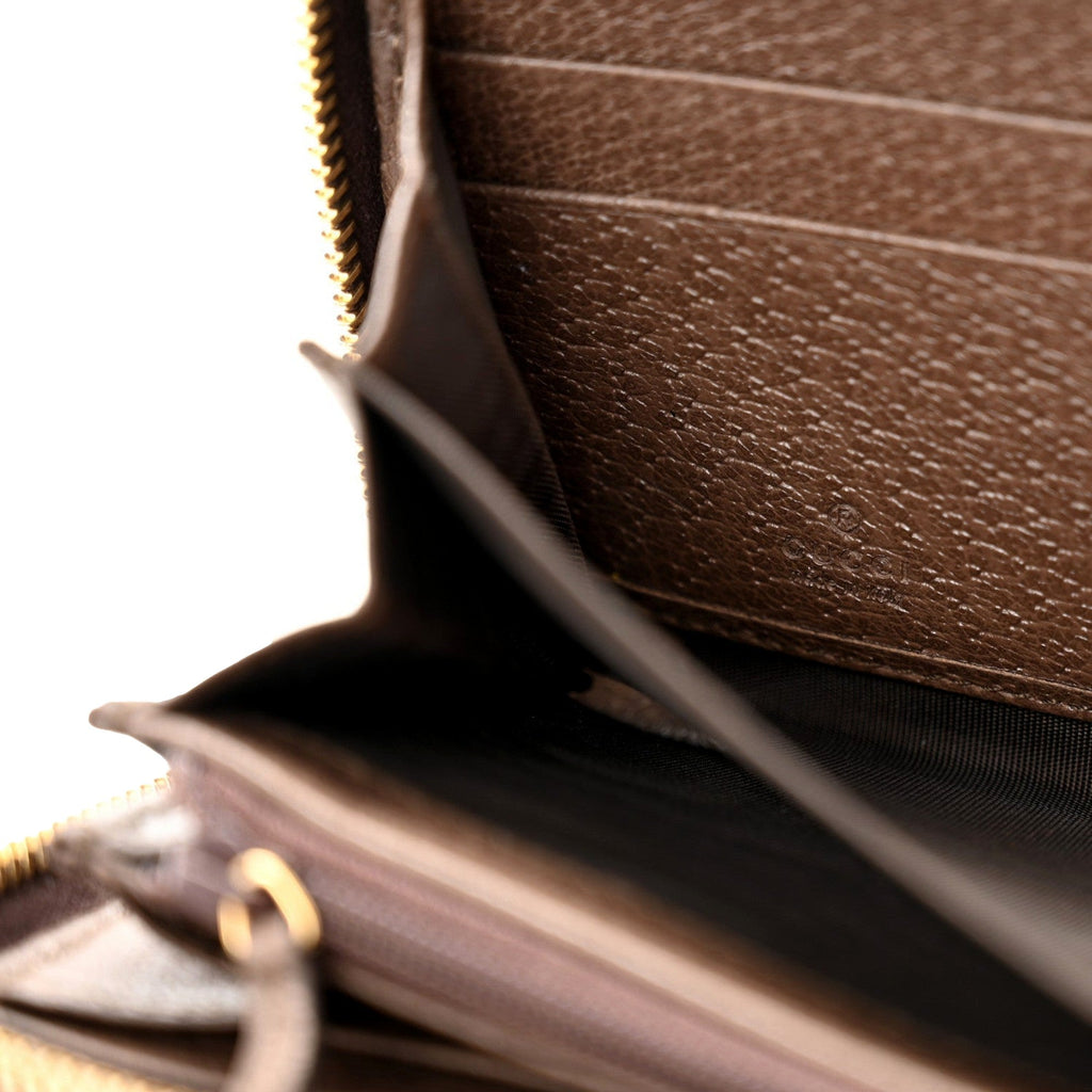Gucci Ophidia GG Supreme Canvas Leather Webstripe Zip Around Wallet -   Shop Bags LLC