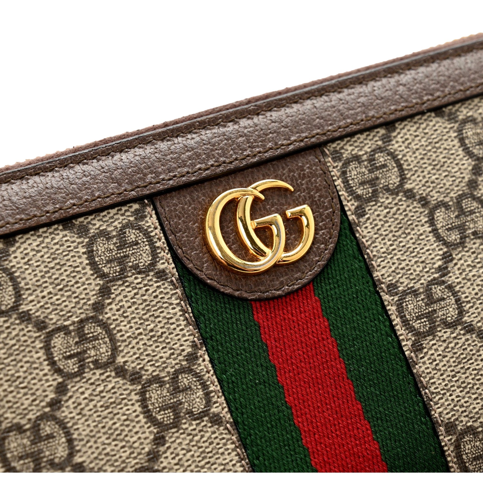Gucci Ophidia GG Supreme Canvas Leather Webstripe Zip Around Wallet -   Shop Bags LLC