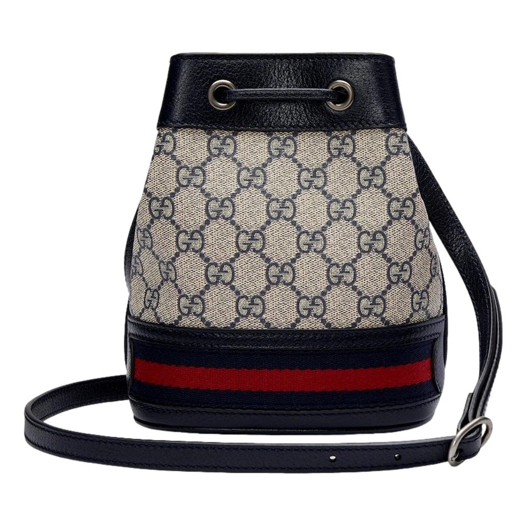 Gucci Ophidia Mini Beige And Blue GG Canvas Bucket Bag -   Shop Bags LLC