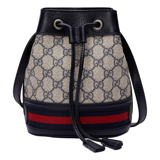 Gucci Ophidia Mini Beige And Blue GG Canvas Bucket Bag -   Shop Bags LLC