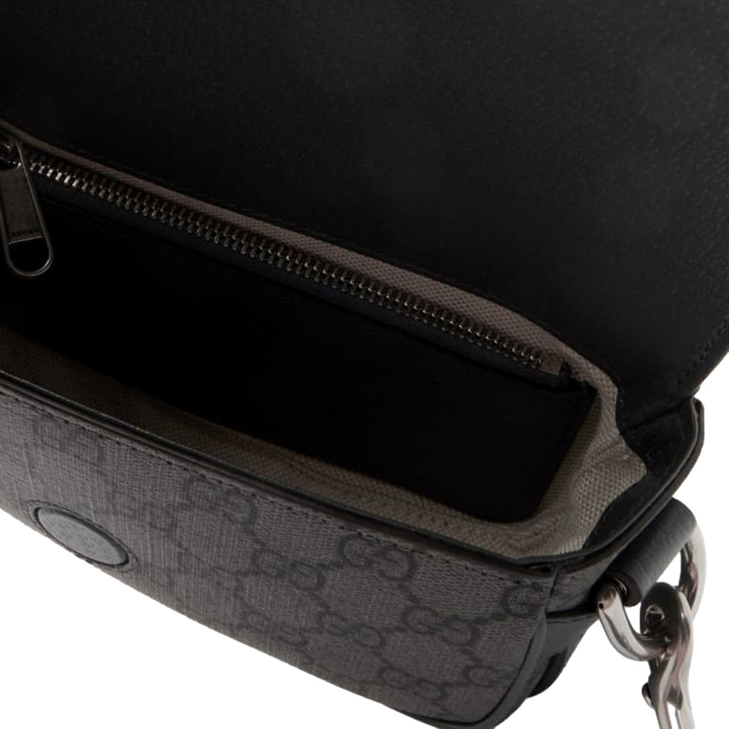 Gucci Ophidia Super Mini GG Supreme Canvas Shoulder Bag Gray Black -   Shop Bags LLC
