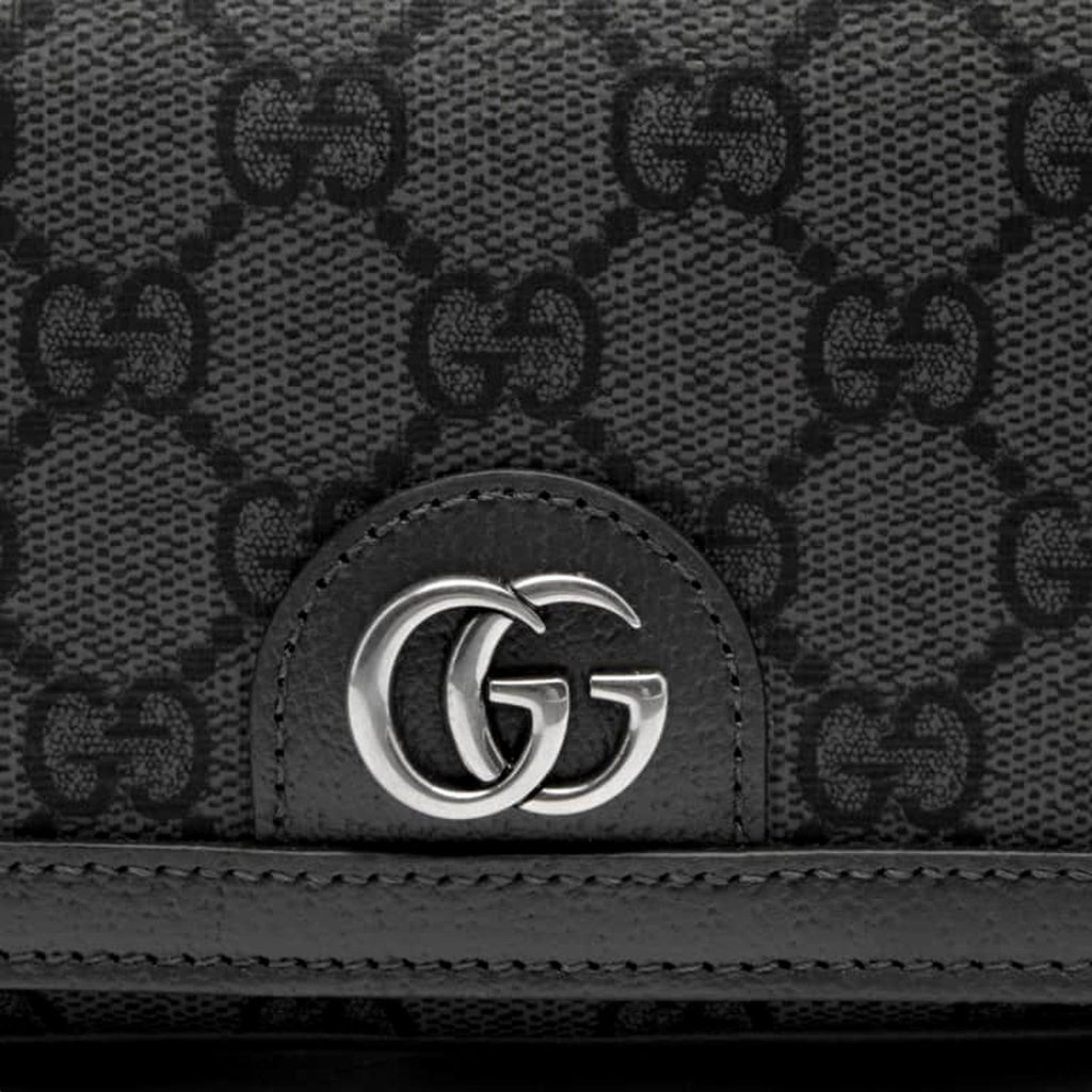 Gucci Ophidia Super Mini GG Supreme Canvas Shoulder Bag Gray Black -   Shop Bags LLC